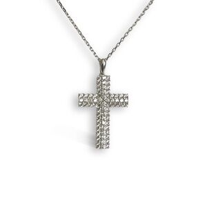 NEW Radiant Cross Necklace Moissanite Silver Chain Christian Luxury Jewelry 925